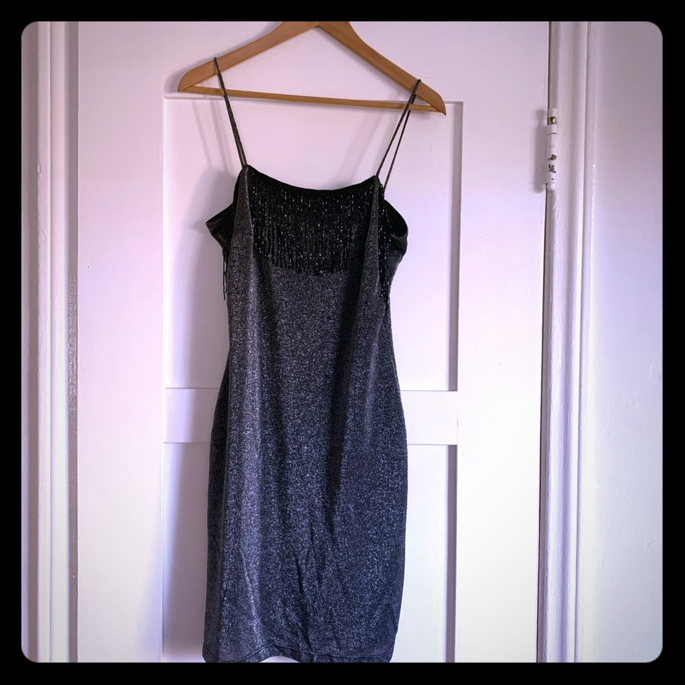 June 90s Beaded Fringe Cocktail Dress